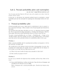 Lab 2. Normal probability plots and scatterplots 1 Normal probability