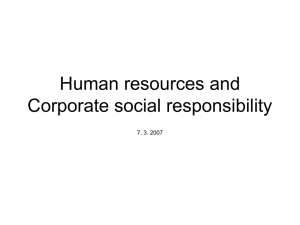 Human resources and Corporate social responsibility