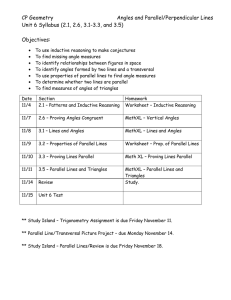 CP Geometry Angles and Parallel/Perpendicular Lines Unit 6 Syllabus