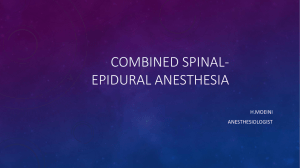 Combined spinal-epidural anesthesia