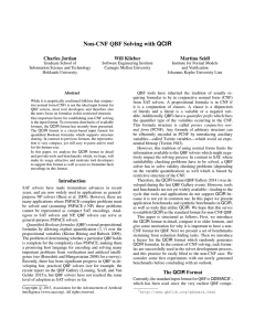 Non-CNF QBF Solving with QCIR - Institute for Formal Models and