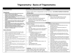 Unit 1 Basics of Trigonometry
