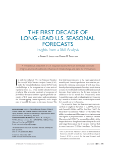 The First Decade of Long-Lead U.S. Seasonal Forecasts