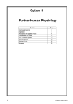 Option H Further Human Physiology