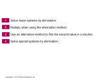 Solving Systems of Linear Equations by Elimination