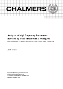 Analysis of high frequency harmonics injected by wind turbines in a