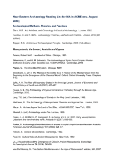 Near Eastern Archaeology Reading List for MA in ACRE (rev
