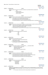 Name Chapter 1--Abnormal Behavior in Historical Context