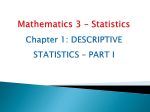 Chapter 1: Descriptive Statistics – Part I
