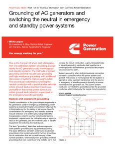 Grounding of AC generators and switching the neutral