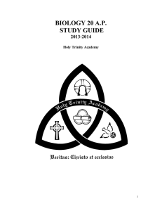 Bio 20 A - Holy Trinity Academy