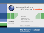 Advanced Topics on SQL Injection Protection