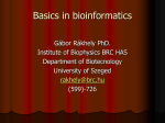 "Basics in Bioinformatics" Gabor Rakhely`s lecture, 18/Feb/2010