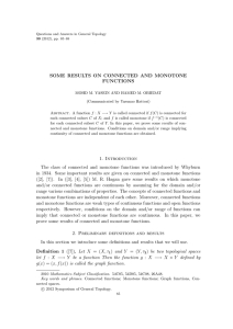 SOME RESULTS ON CONNECTED AND MONOTONE FUNCTIONS