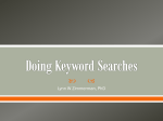 Doing Keyword Searches