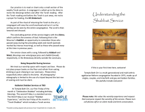 Understanding the Shabbat Service