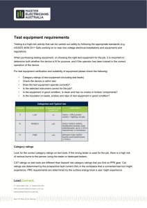 Test equipment requirements