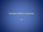 Groups within a Society