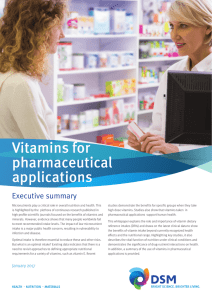 Vitamins for pharmaceutical applications