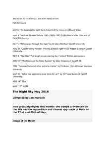 The Night Sky May 2016 - Bridgend Astronomical Society