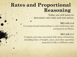 Unit Rates and Proportional Relationships