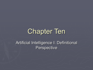 Artificial Intelligence I: Definitional Perspective
