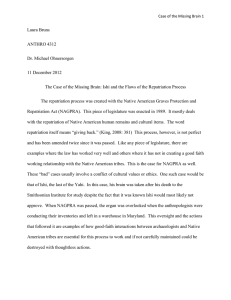 Case of the Missing Brain Laura Bruns ANTHRO 4312 Dr. Michael