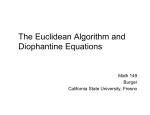 The Euclidean Algorithm and Diophantine Equations