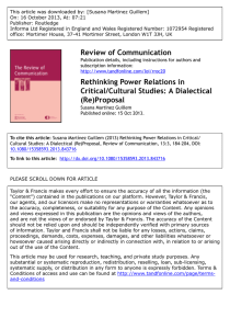 Rethinking Power Relations in Critical/Cultural Studies: A Dialectical