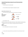 Integrated Physical Science: Semester 2 Exam Review