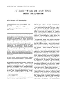 Speciation by Natural and Sexual Selection: Models and Experiments.