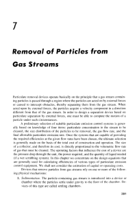 Chapter 7 -- Removal of Particles from Gas Streams