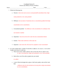 Coordinated Science II Osmosis and Diffusion Practice Problems