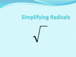 Simplifying Radicals