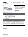 ZS09P Zero Speed Switch Sensor Spec Sheet