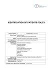 Identification of Patients Policy