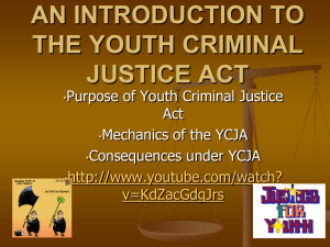 AN INTRODUCTION TO THE YOUTH CRIMIANAL JUSTICE ACT