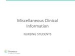 Miscellaneous Clinical Information