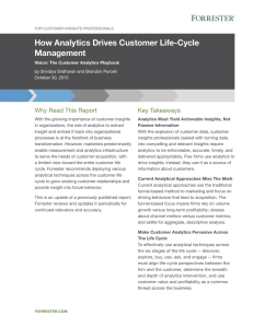 How Analytics Drives Customer Life-Cycle Management