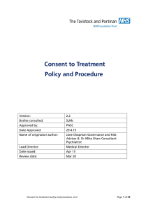 Consent to Treatment Policy and Procedure