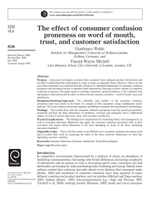 The effect of consumer confusion proneness on