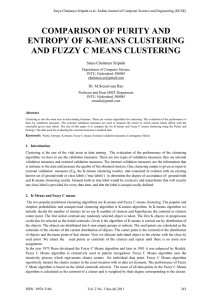 comparison of purity and entropy of k-means