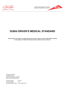Dubai Driver`s Medical Standard