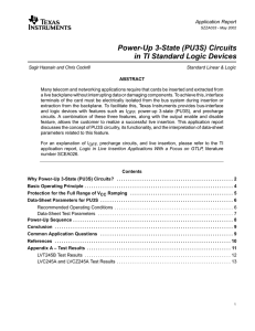Power-Up 3-State (PU3S) Circuits in TI Standard Logic Devices