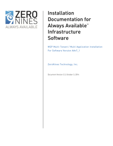 Installation Documentation for Always Available™ Infrastructure