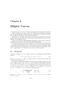Elliptic Curves - Department of Mathematics