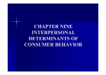 chapter nine interpersonal determinants of consumer behavior