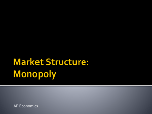 Market Structure: Monopoly
