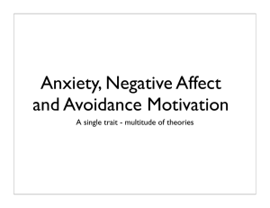 Anxiety, Negative Affect and Avoidance Motivation