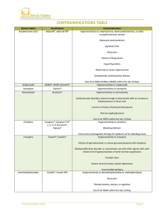 contraindications table